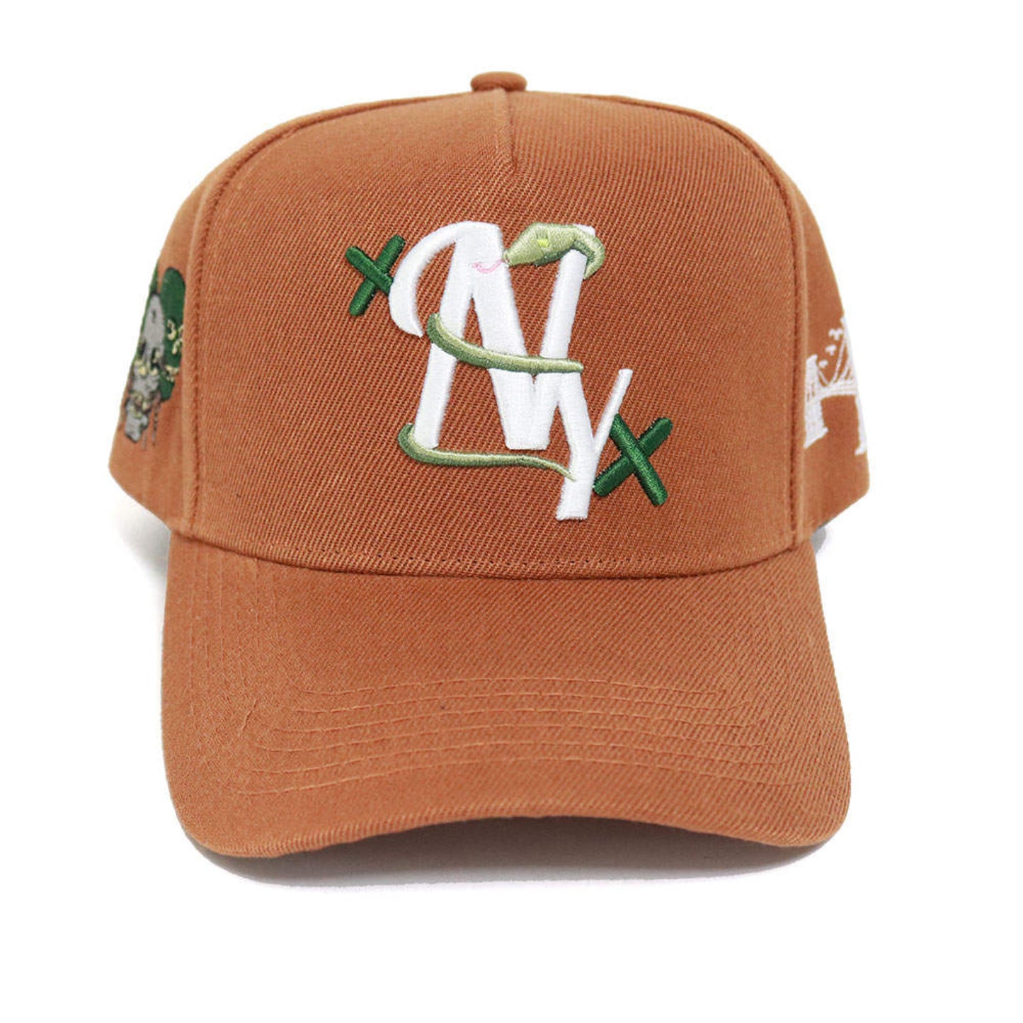 'BROWN "NY" SNAKE SNAPBACK