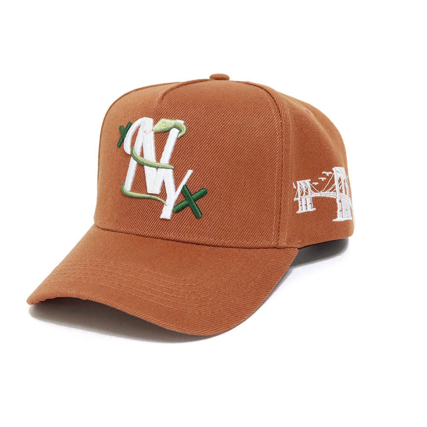 'BROWN "NY" SNAKE SNAPBACK