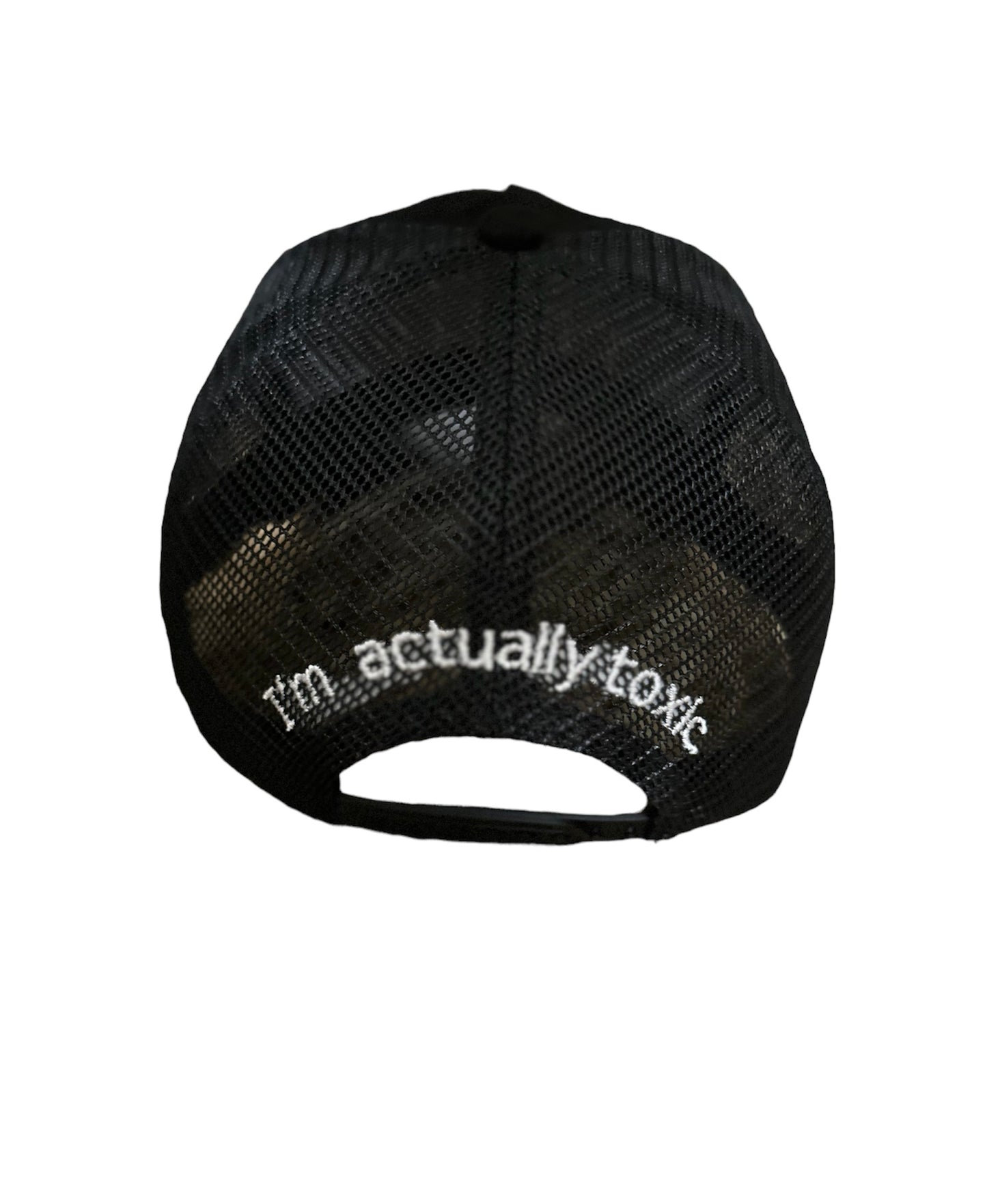 Black suede “NON TOXIC” trucker