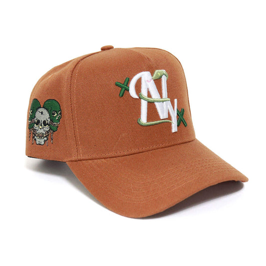 'BROWN "NY" SNAKE SNAPBACK
